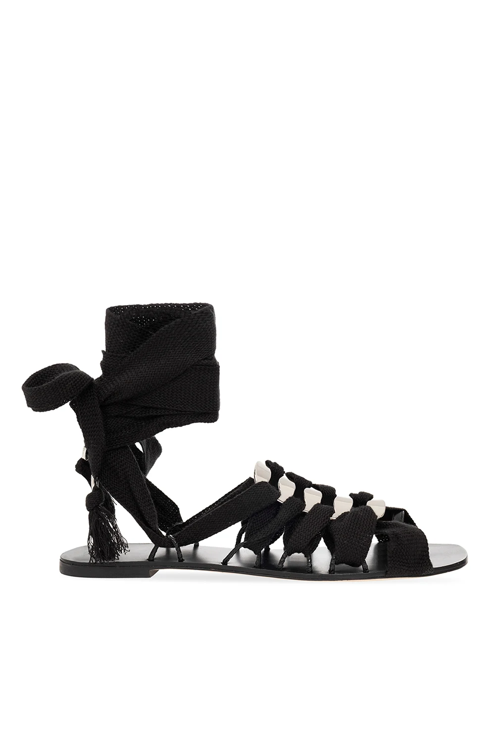BLACK Sandals with ankle ties