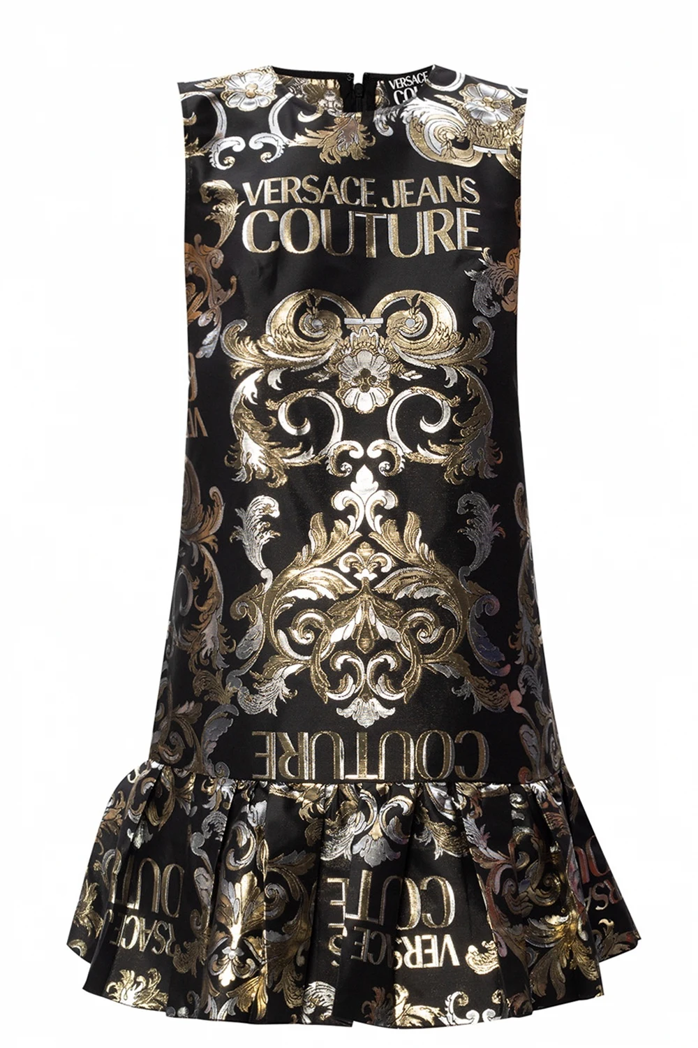 BLACK Strapless dress with logo