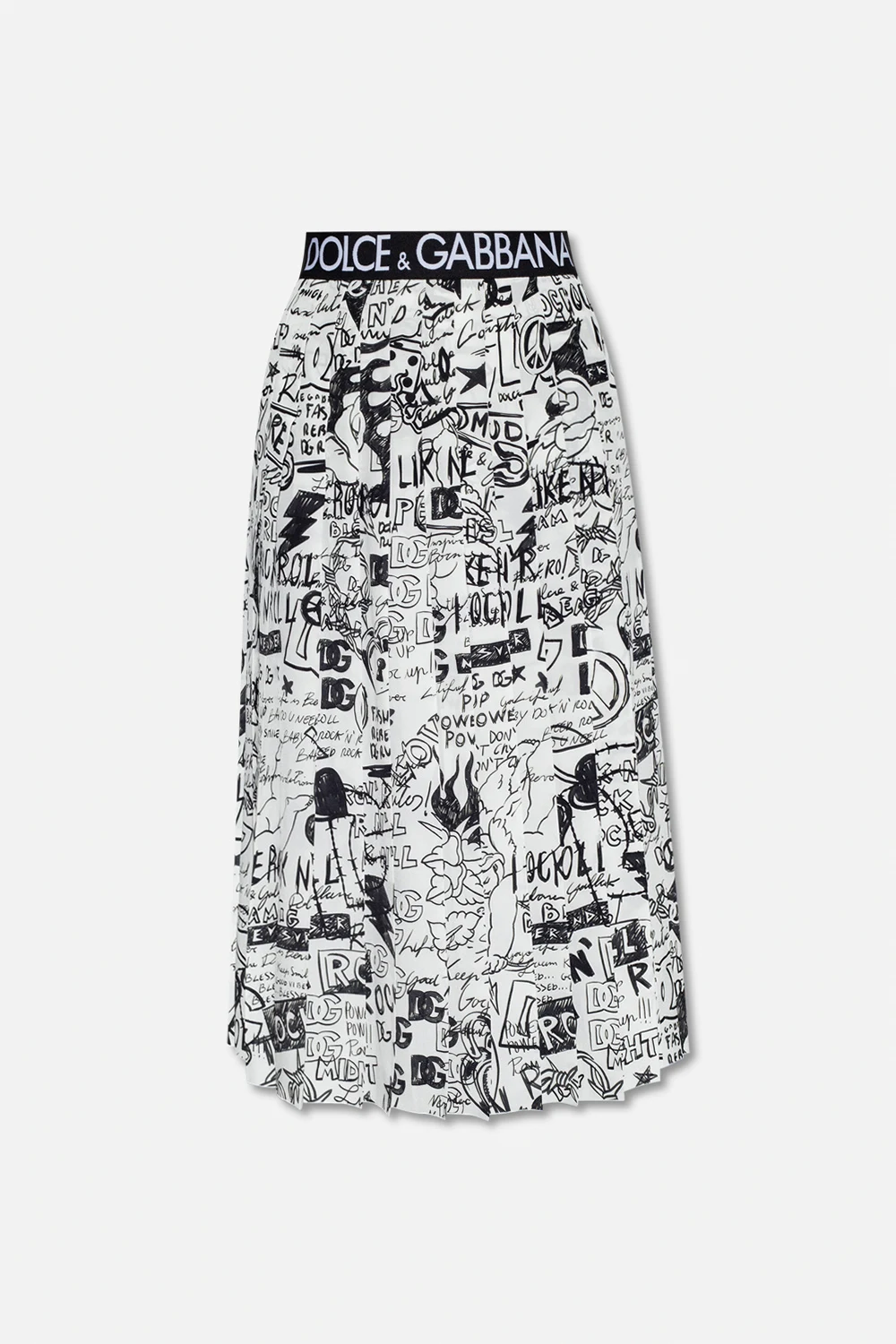 WHITE Pleated skirt