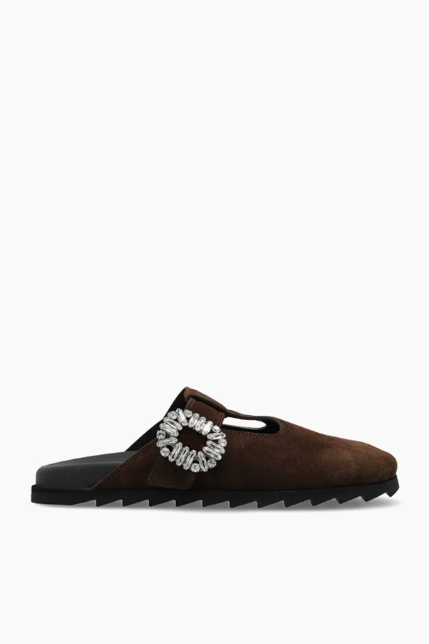 BROWN Suede slides