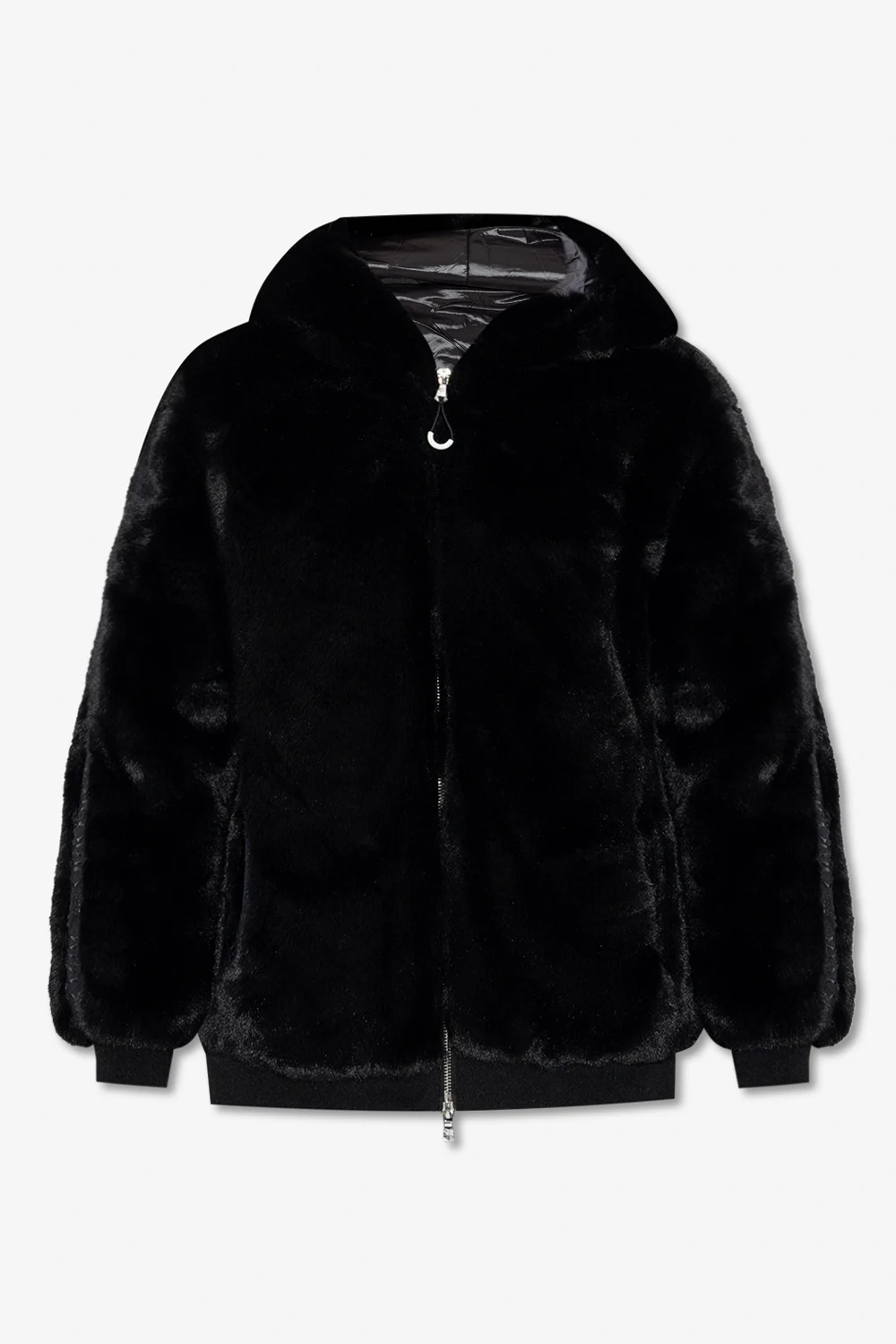BLACK Faux fur jacket