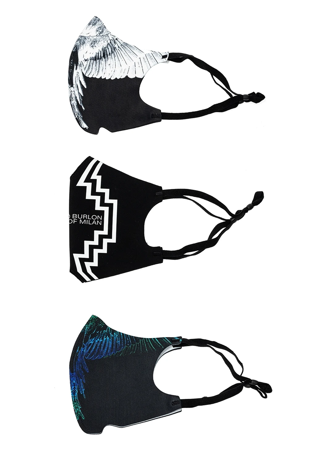 BLACK Set of three face masks