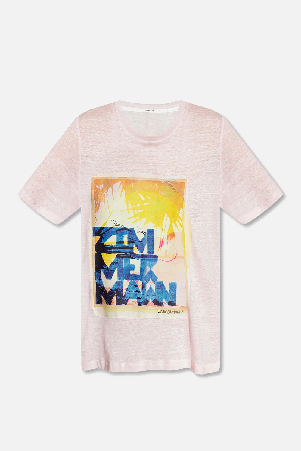 Printed linen T-shirt
