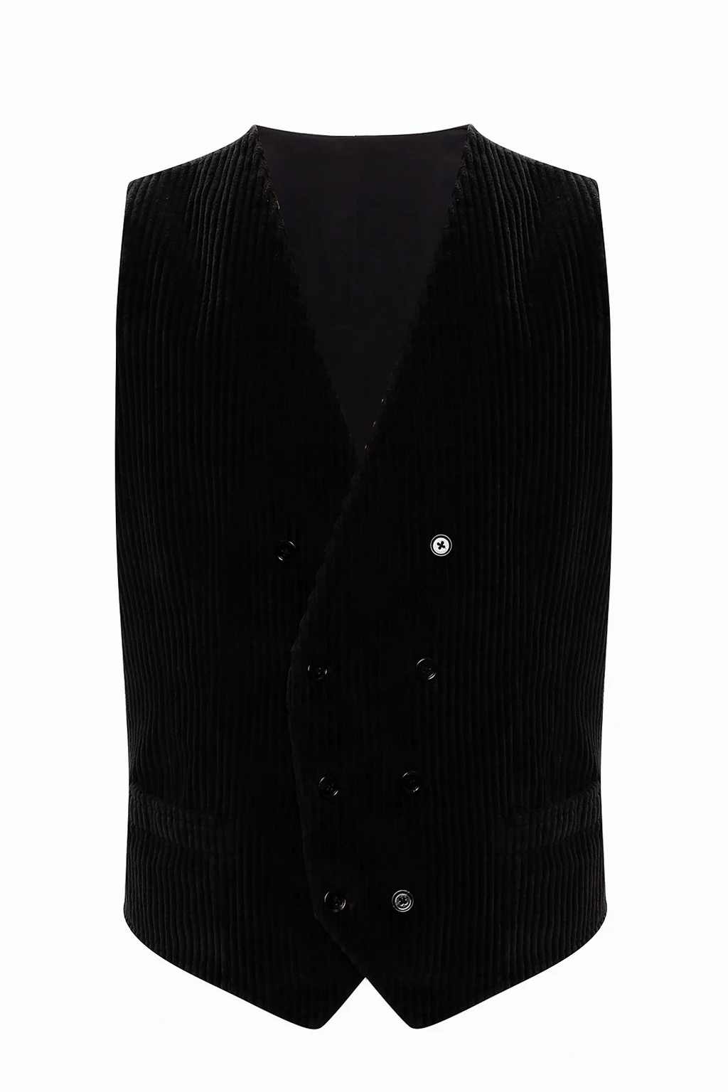 BLACK Double-breasted vest