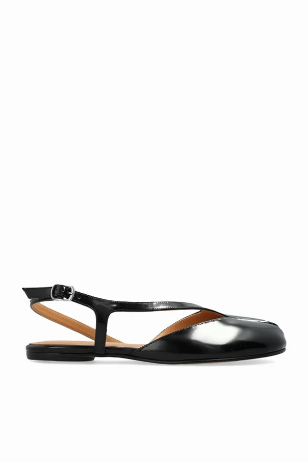 CZARNY Baleriny z wycięciem ‘tabi’