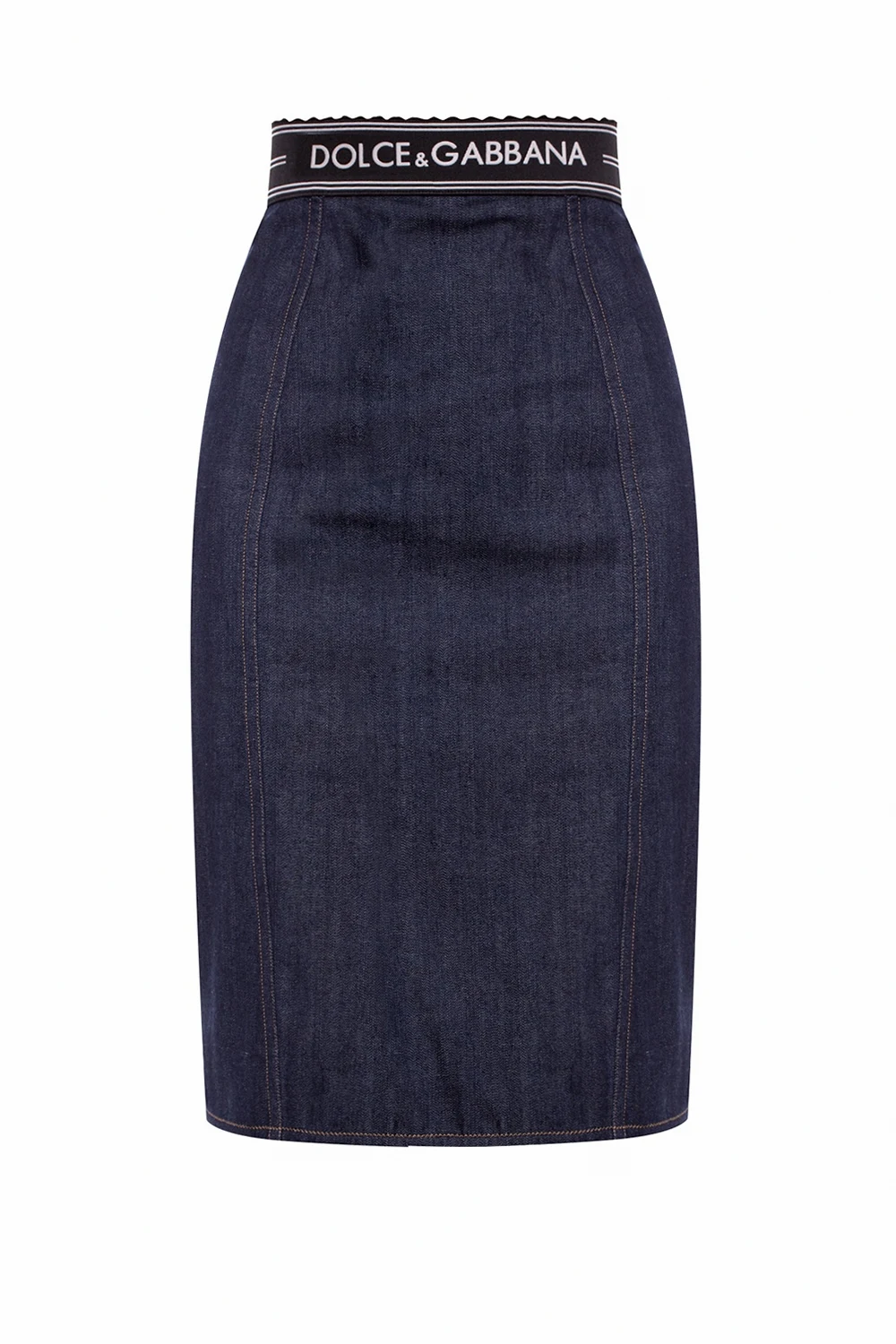 NAVY BLUE Denim skirt with logo