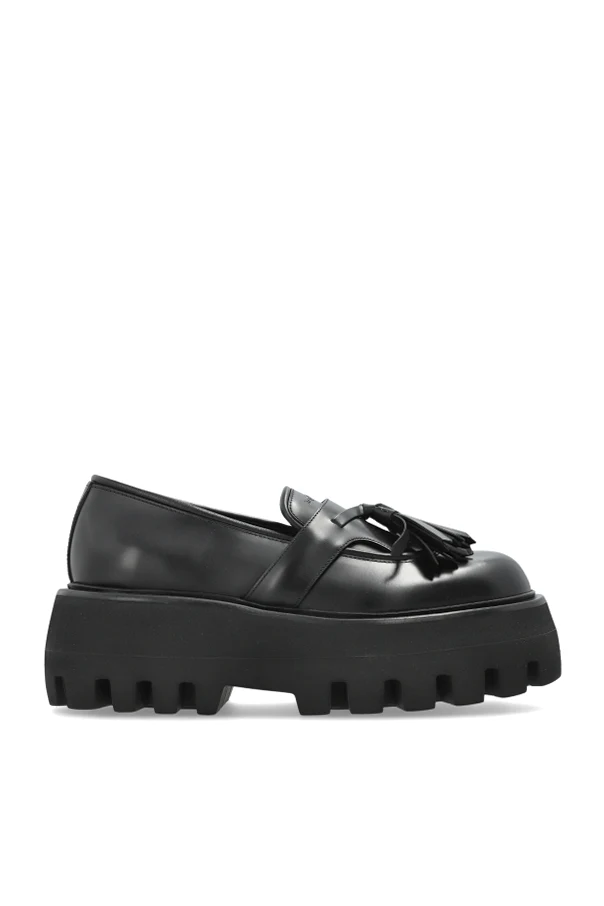 CZARNY Buty typu `loafers` na platformie