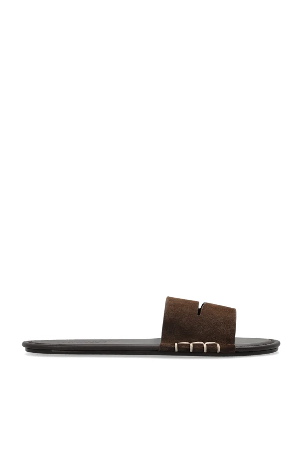 BROWN Suede slides