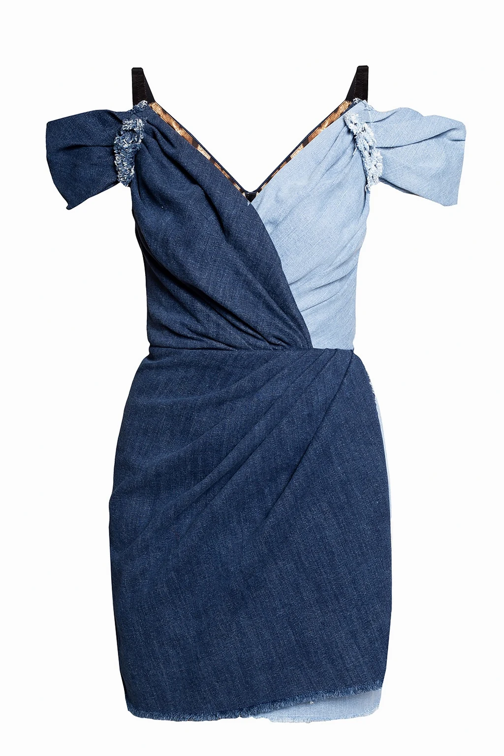 BLUE Patchwork denim dress