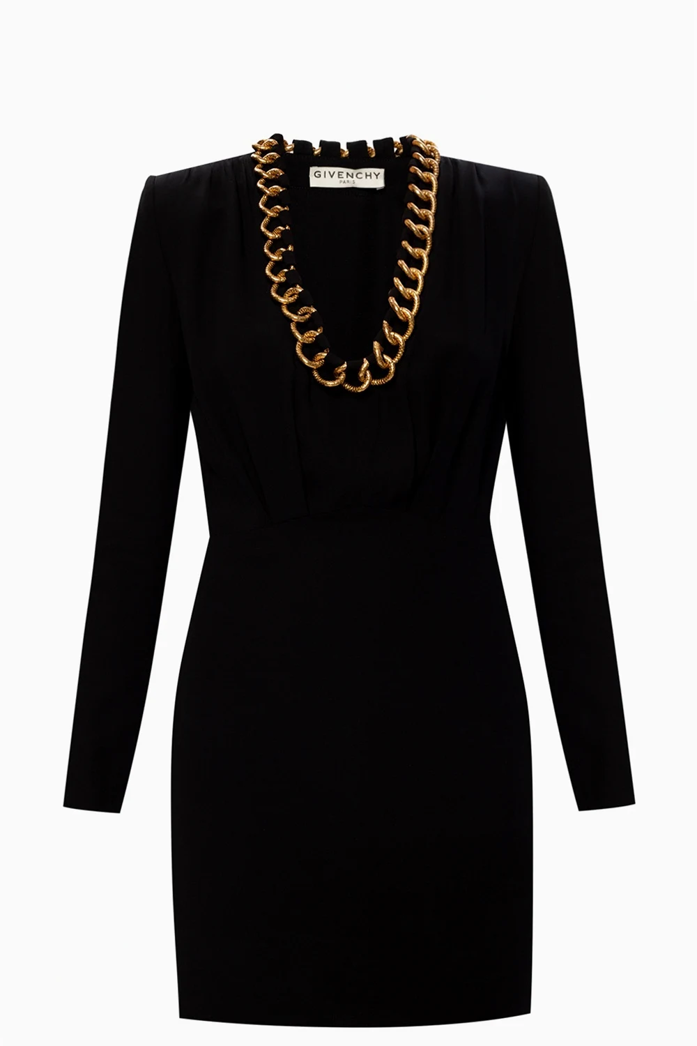 Dress with chain link trim