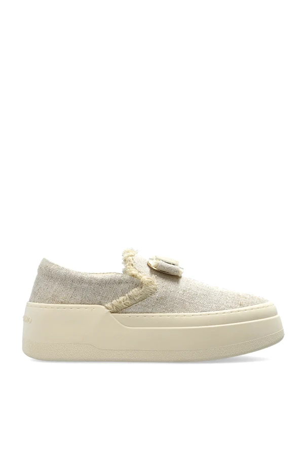 BEIGE "Cristal" Schuhe mit Plateau
