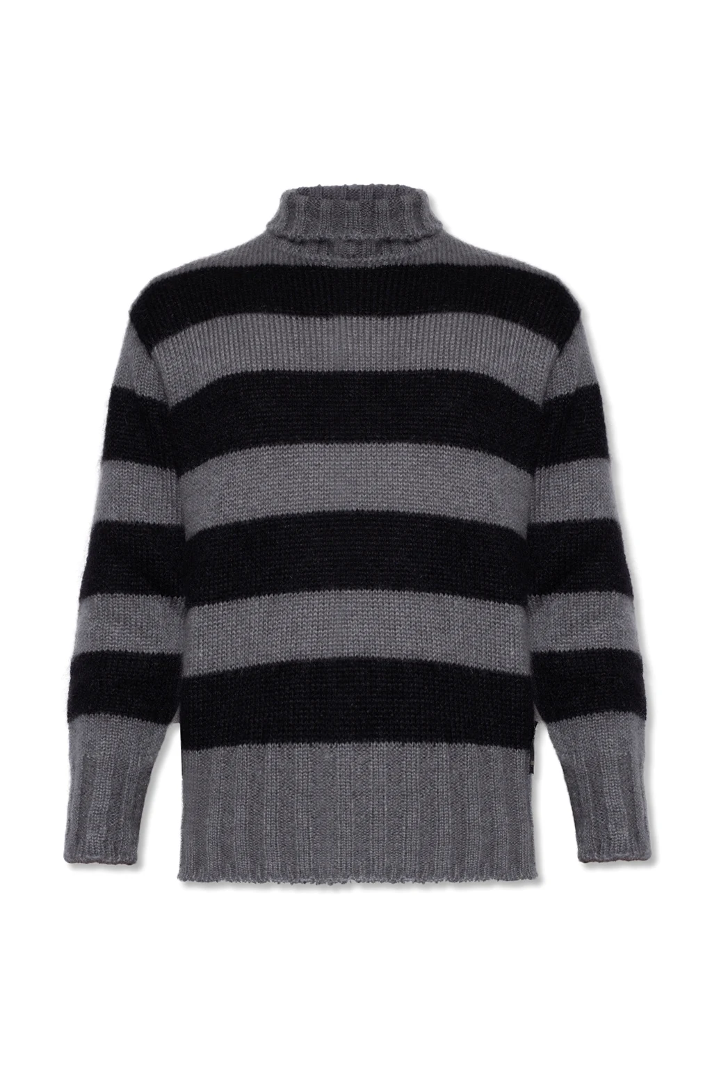 GREY Striped turtleneck sweater