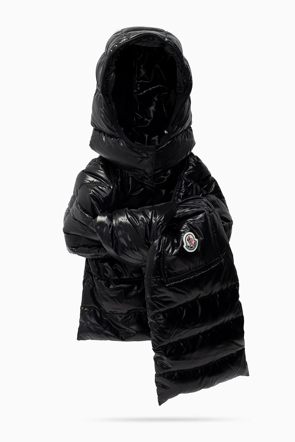 BLACK Hooded down scarf