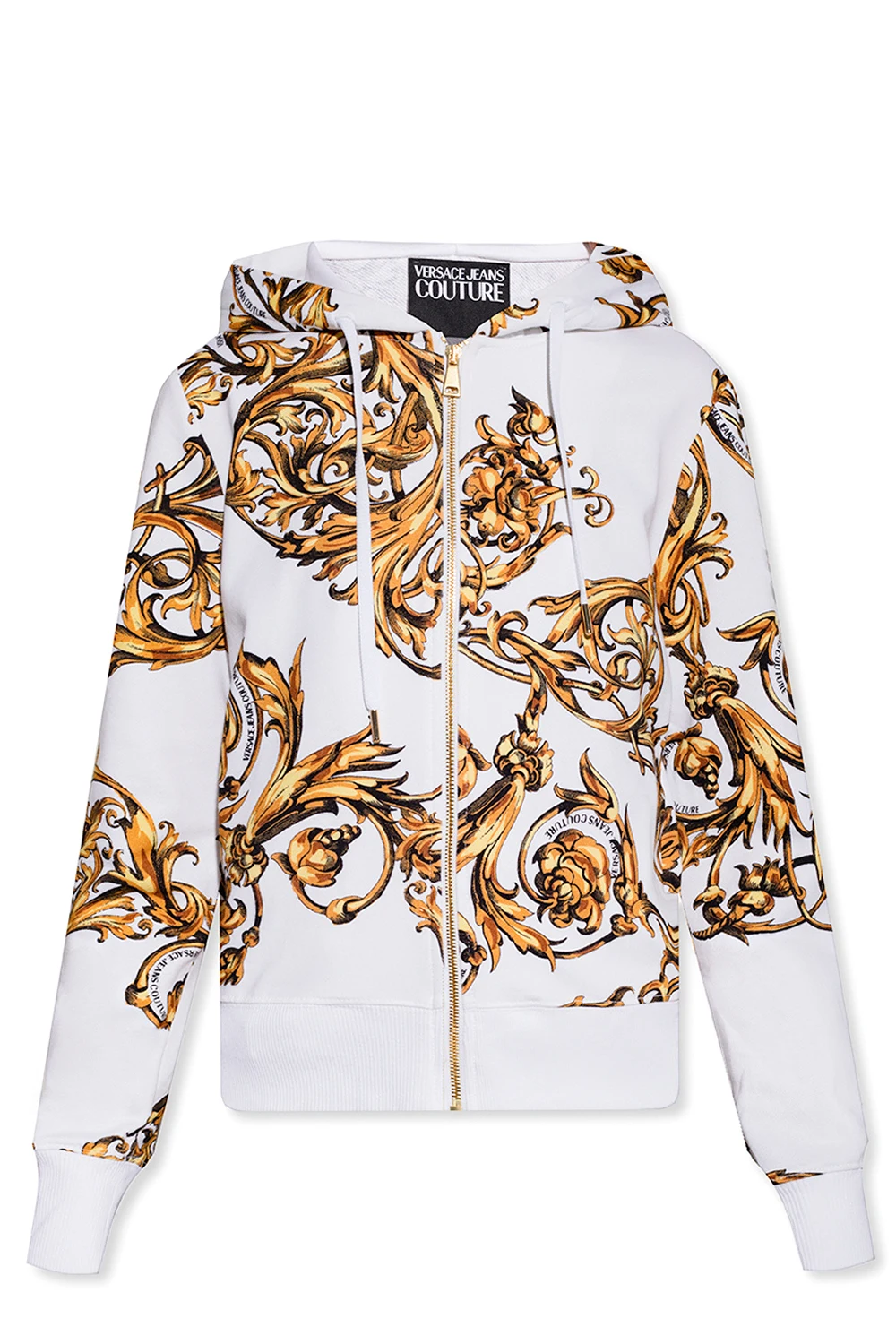 WHITE Barocco-printed hoodie