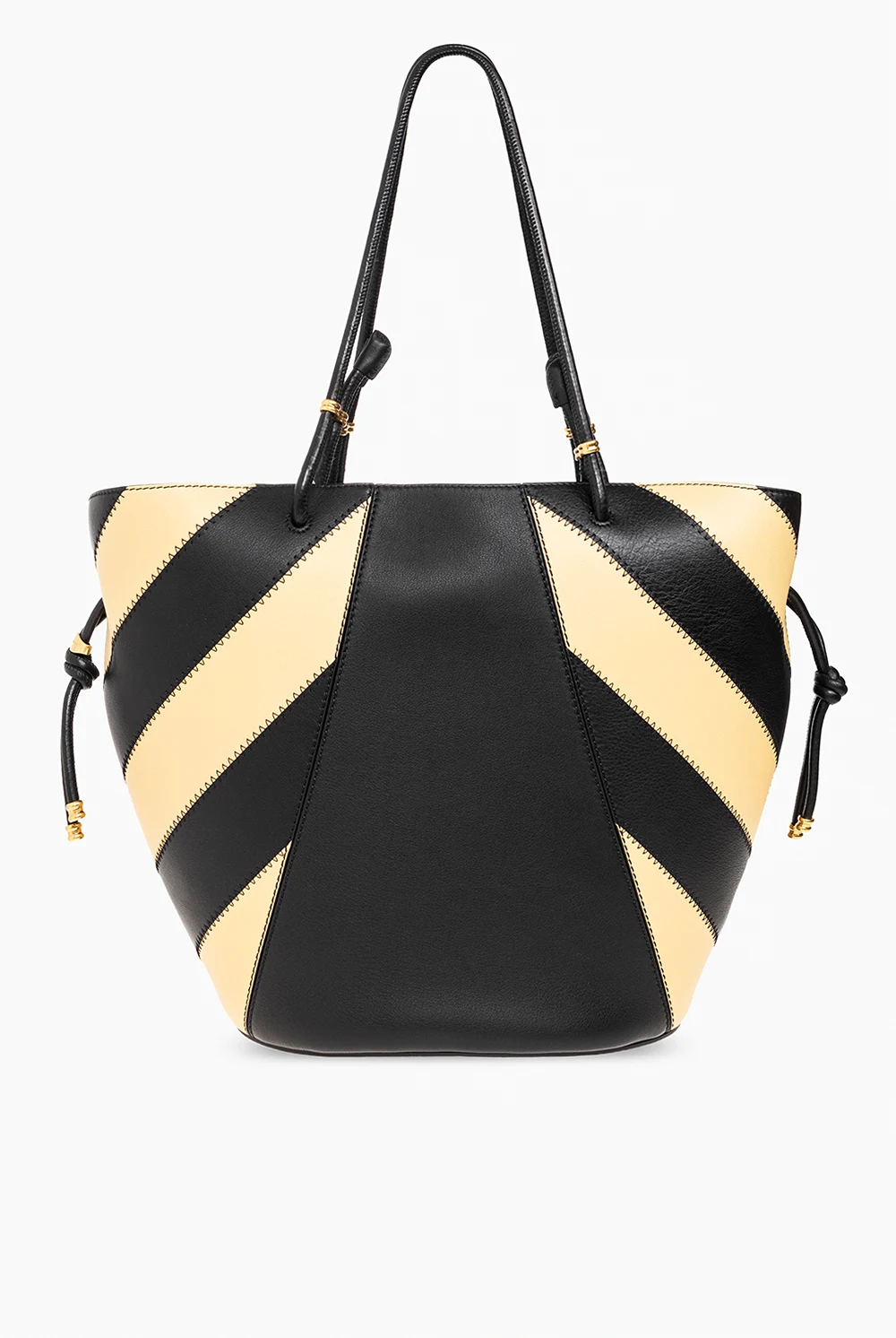 BLACK Leather shopper bag