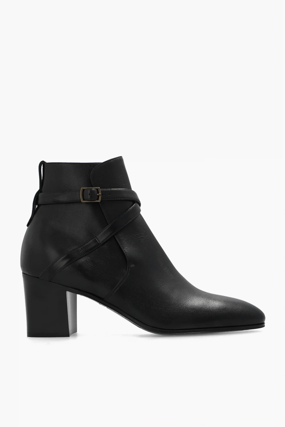 Heeled leather ankle boots