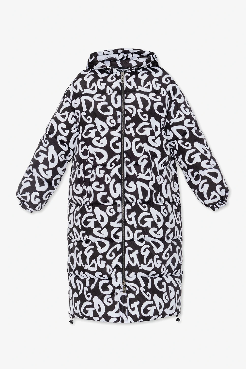 BLACK Long jacket with monogram