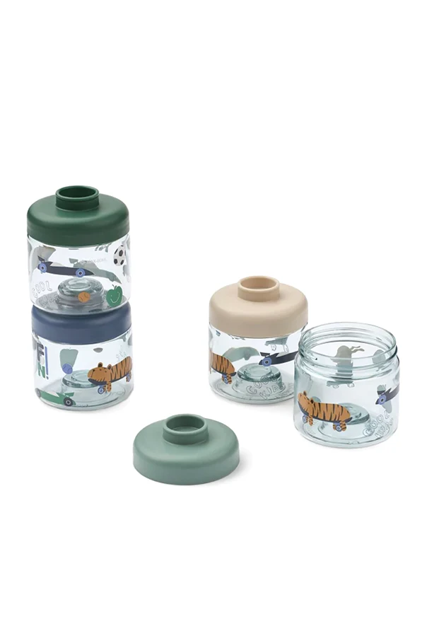 NIEBIESKI Komplet czterech pudełek do przechowywania żywności `Dominique`