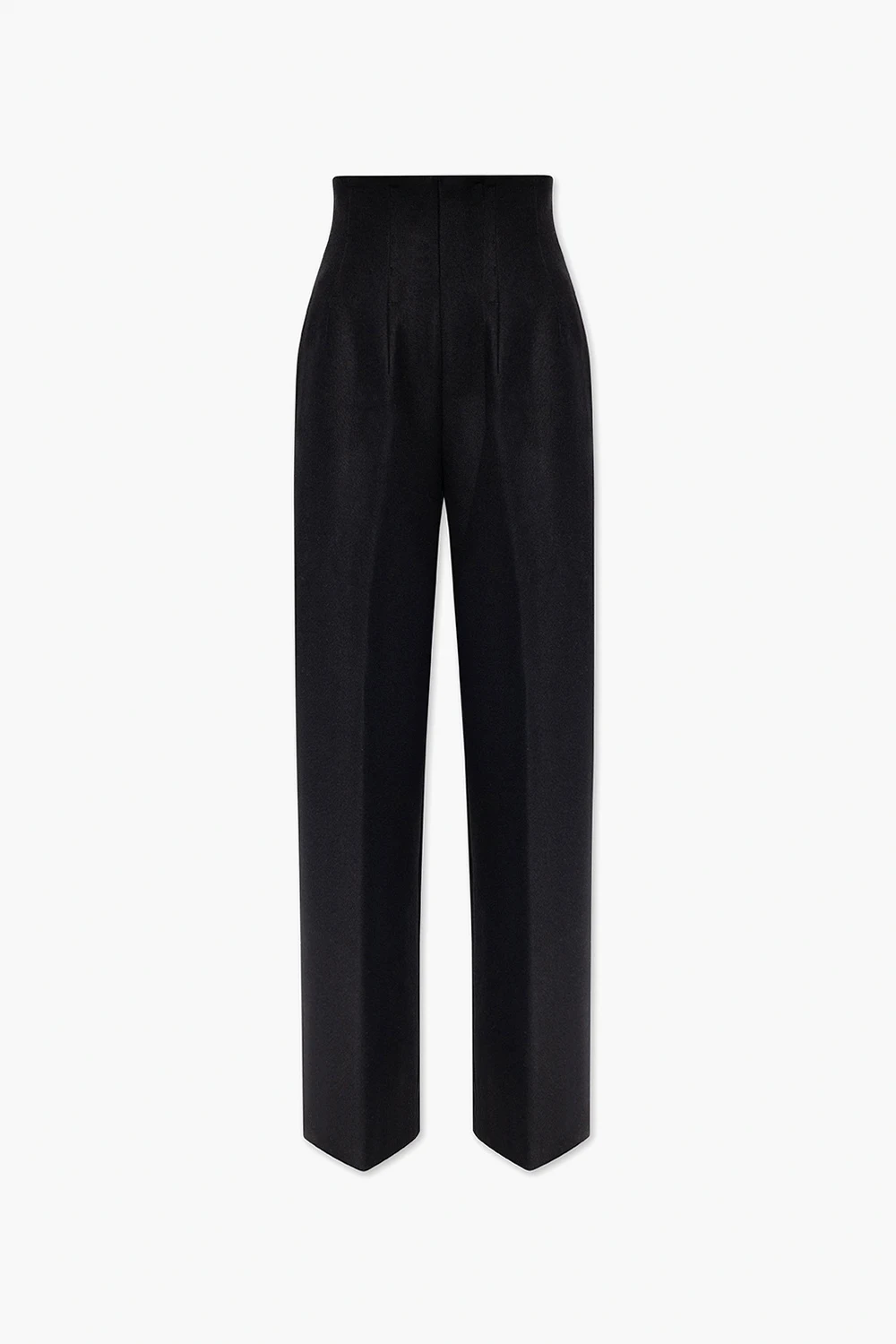 High-waisted wool trousers
