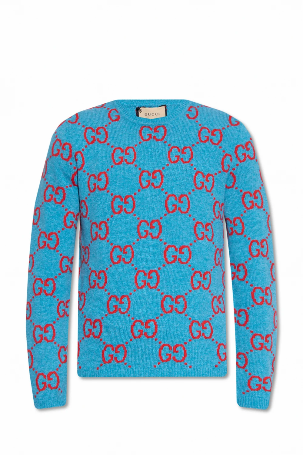 BLUE Wool sweater with monogram