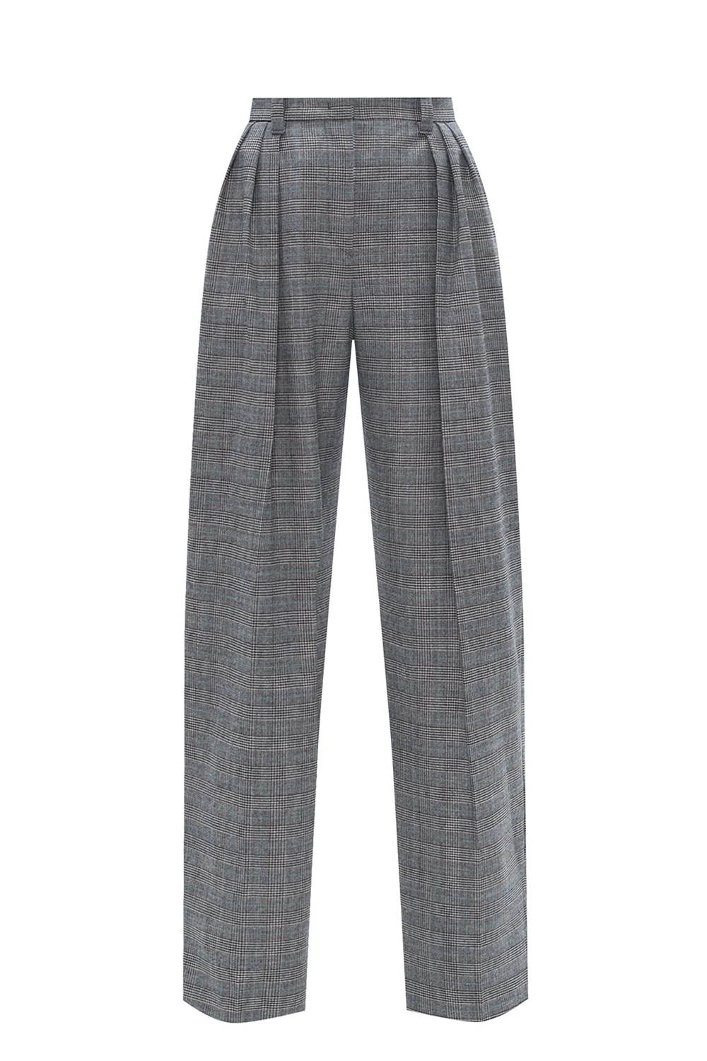 GREY Checked wool trousers