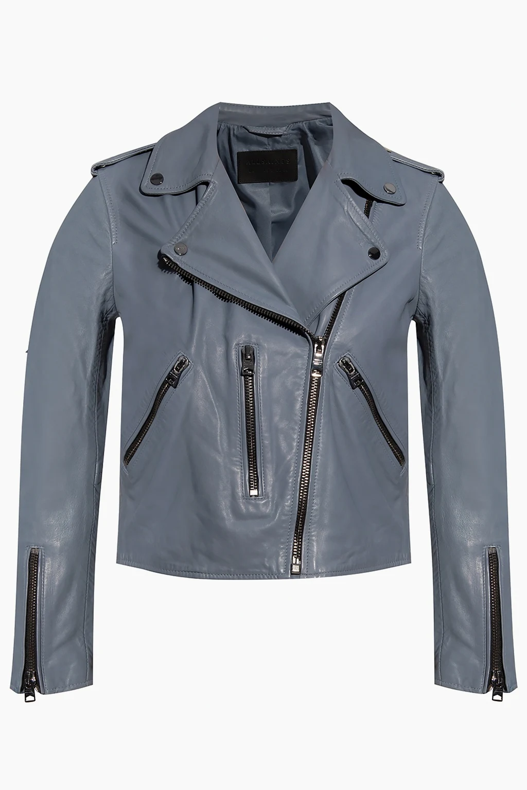 BLUE ‘Fern’ leather biker jacket