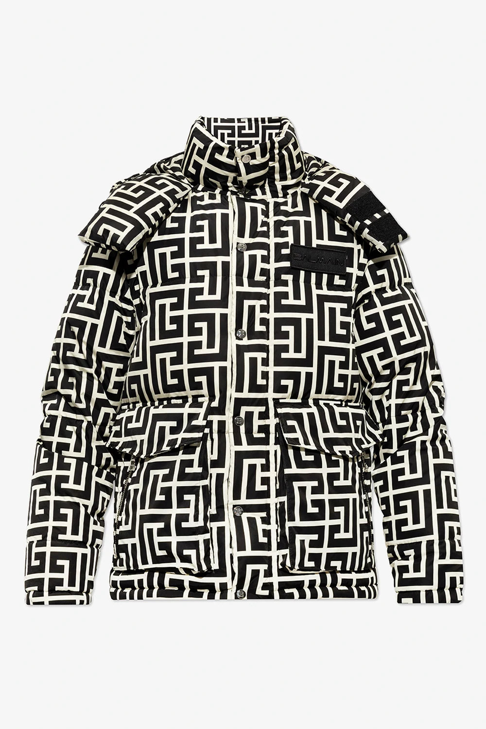 BLACK Down jacket with detachable sleeves