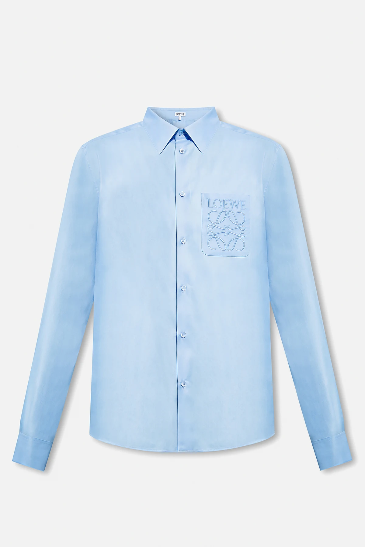 BLUE Logo-embroidered shirt