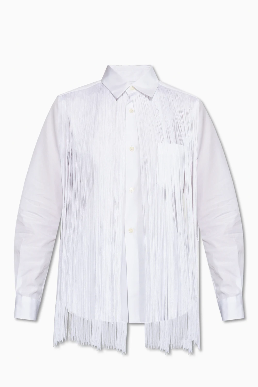 WHITE Fringed shirt