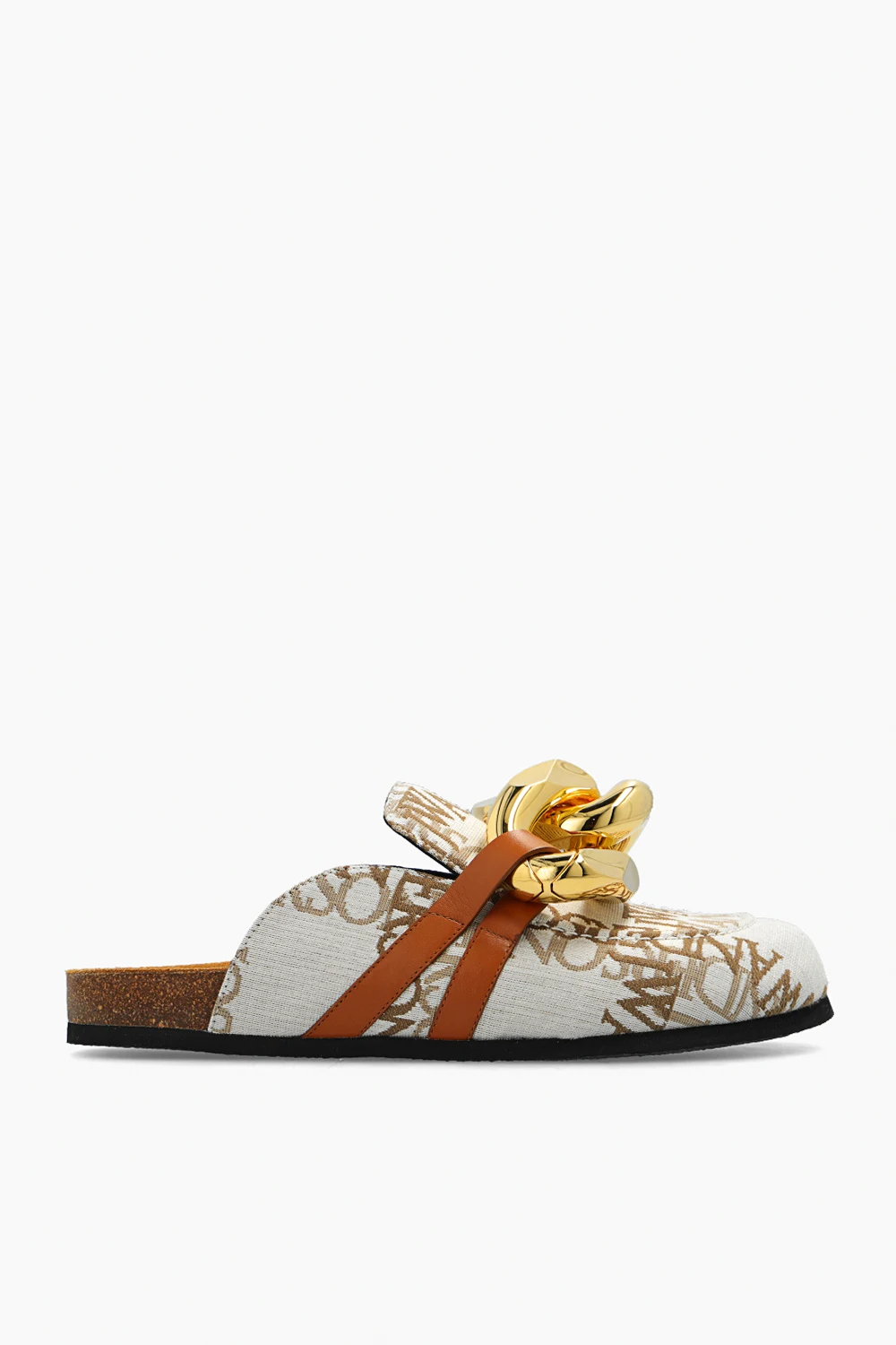 Skórzane klapki z aplikacją