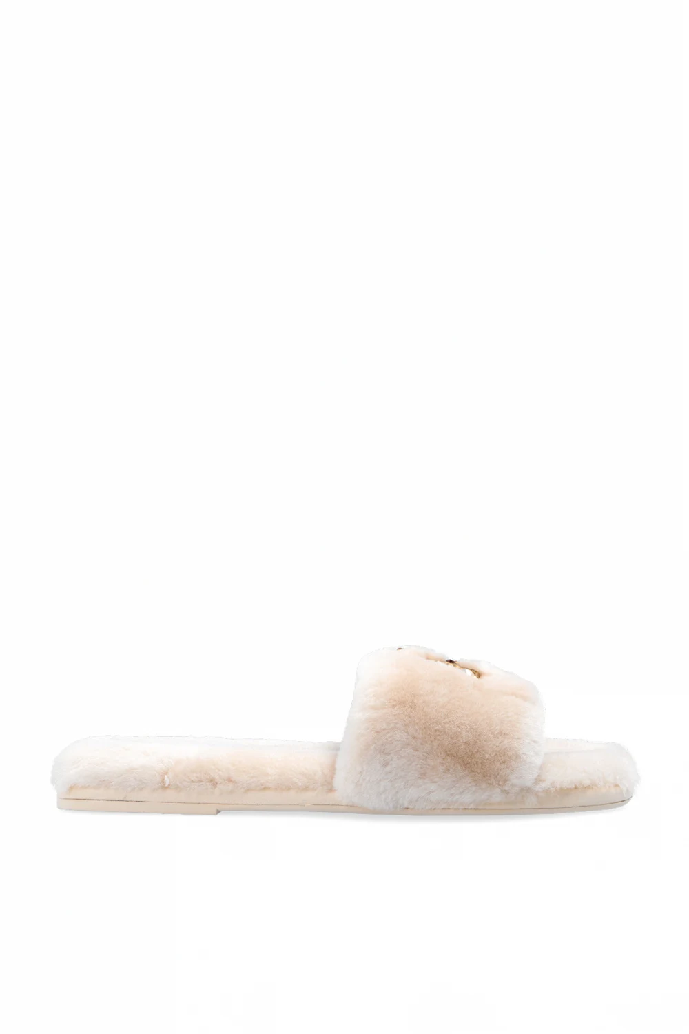 cream Fur slides