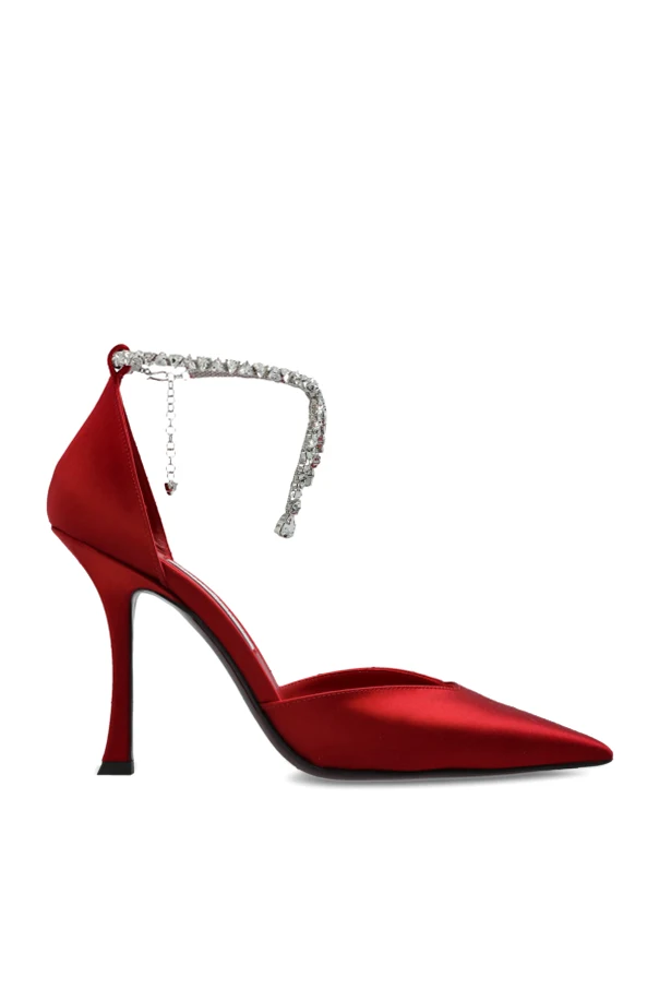 RED Satin heeled shoes "Stevie"
