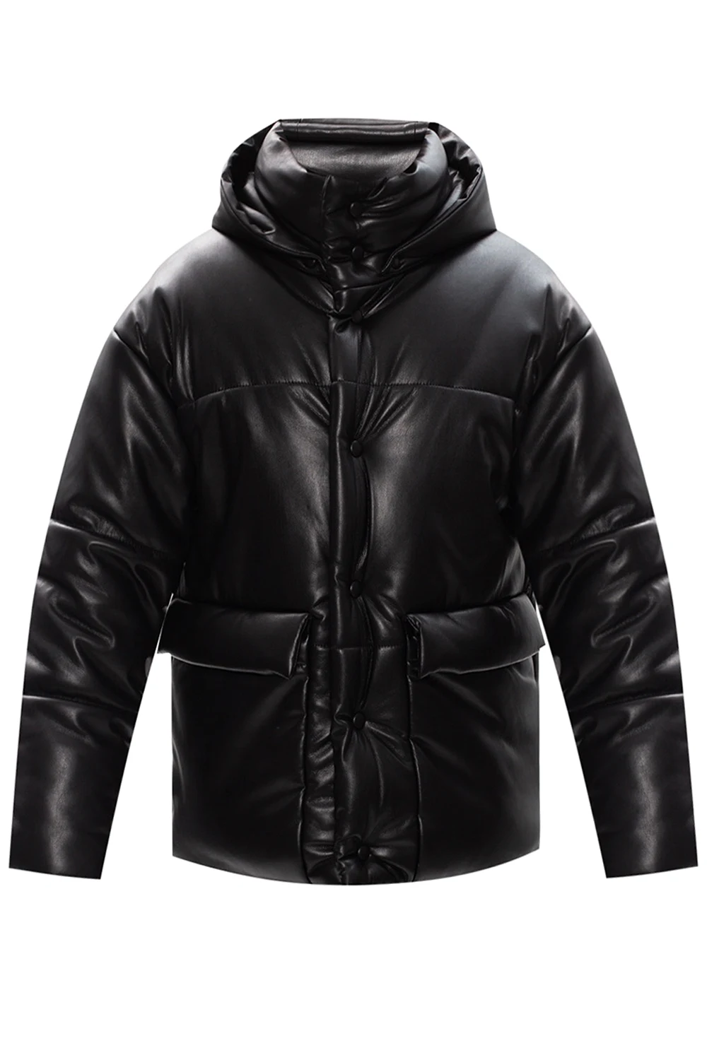 BLACK Puffer jacket with hood