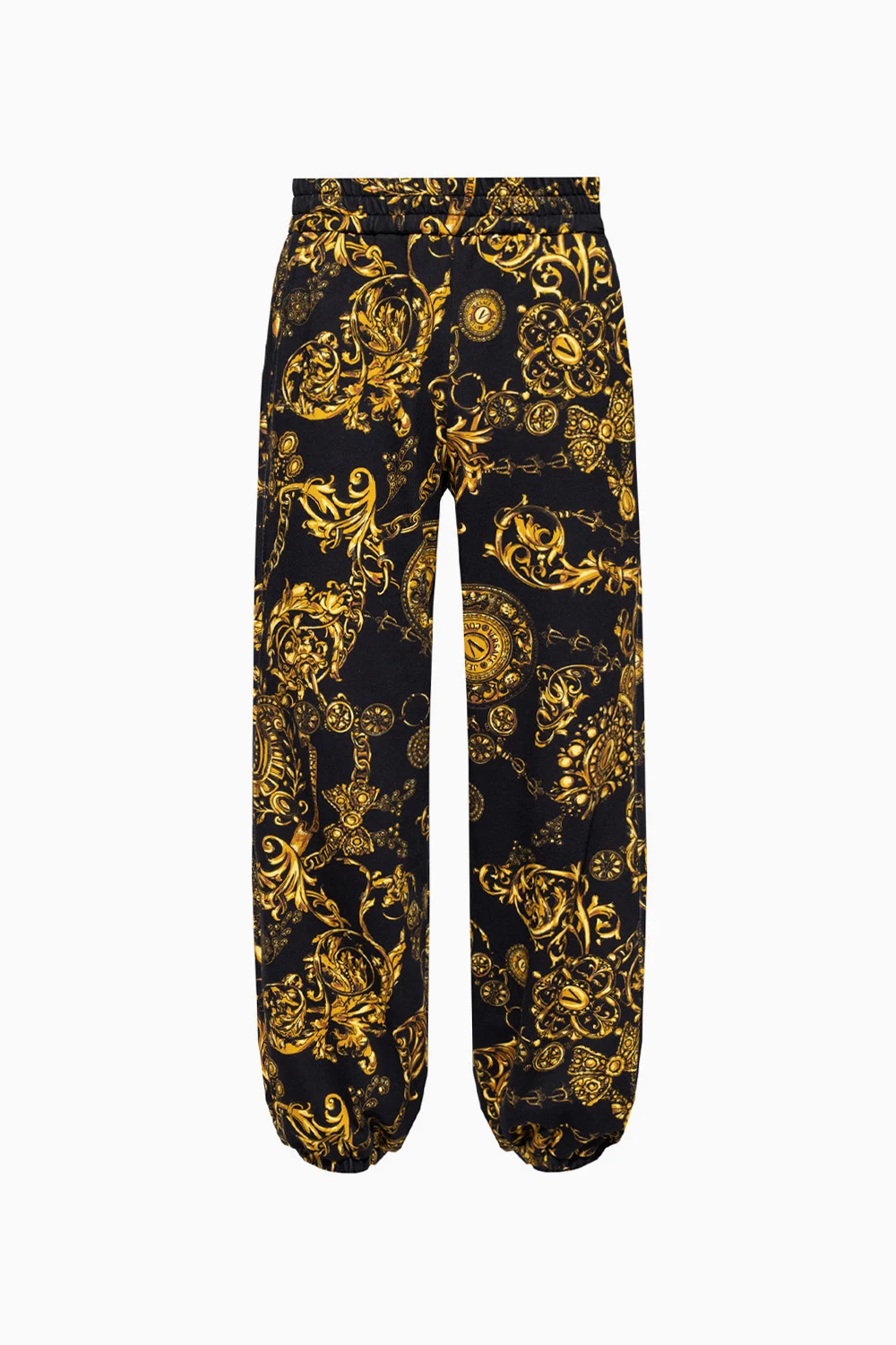 BLACK Sweatpants with Baroque print