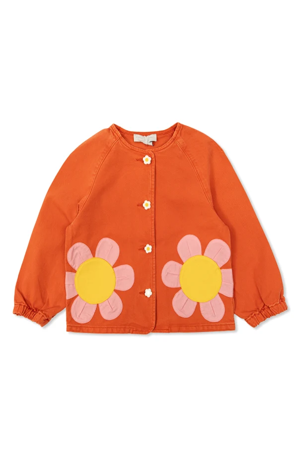 RED Denim jacket with floral motif