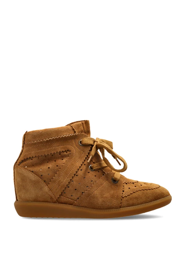 BRĄZOWY Buty na koturnie `Bobby`