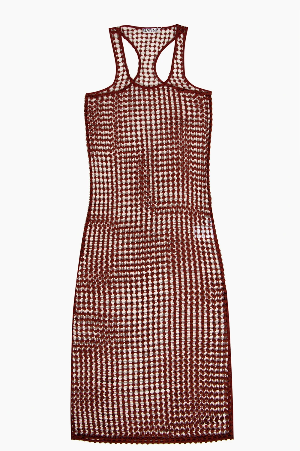 Sleeveless grid lace dress
