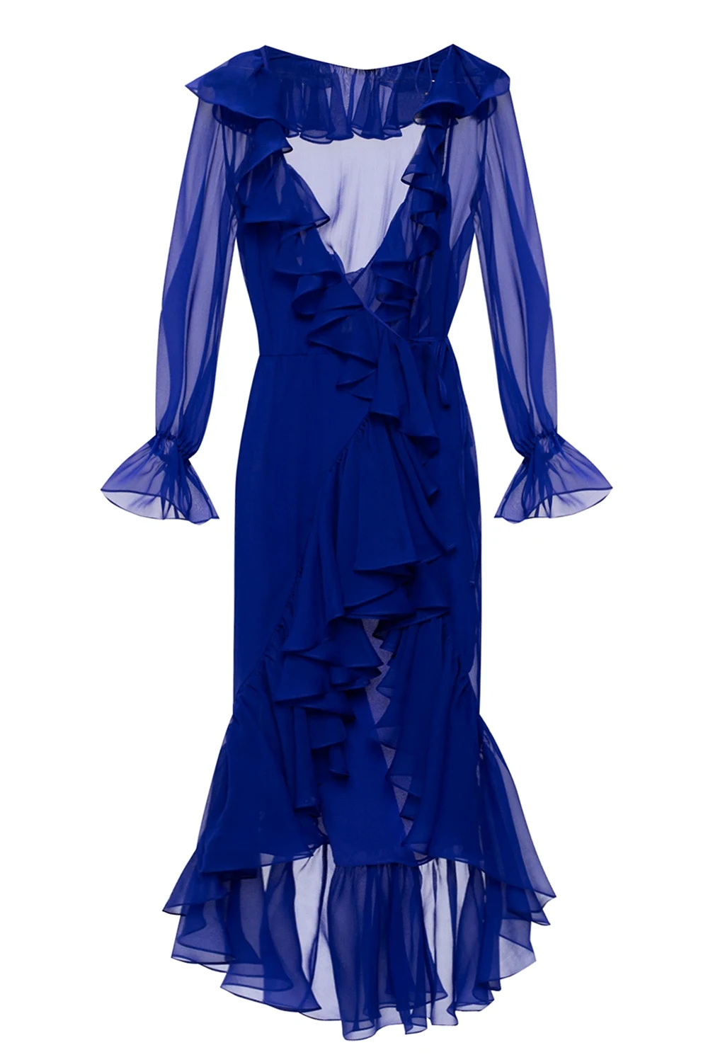 Transparent ruffled dress