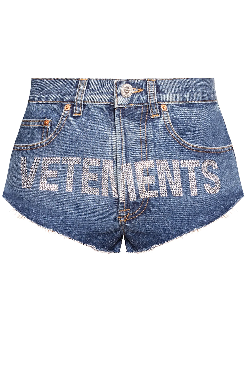 NAVY BLUE Denim shorts with logo