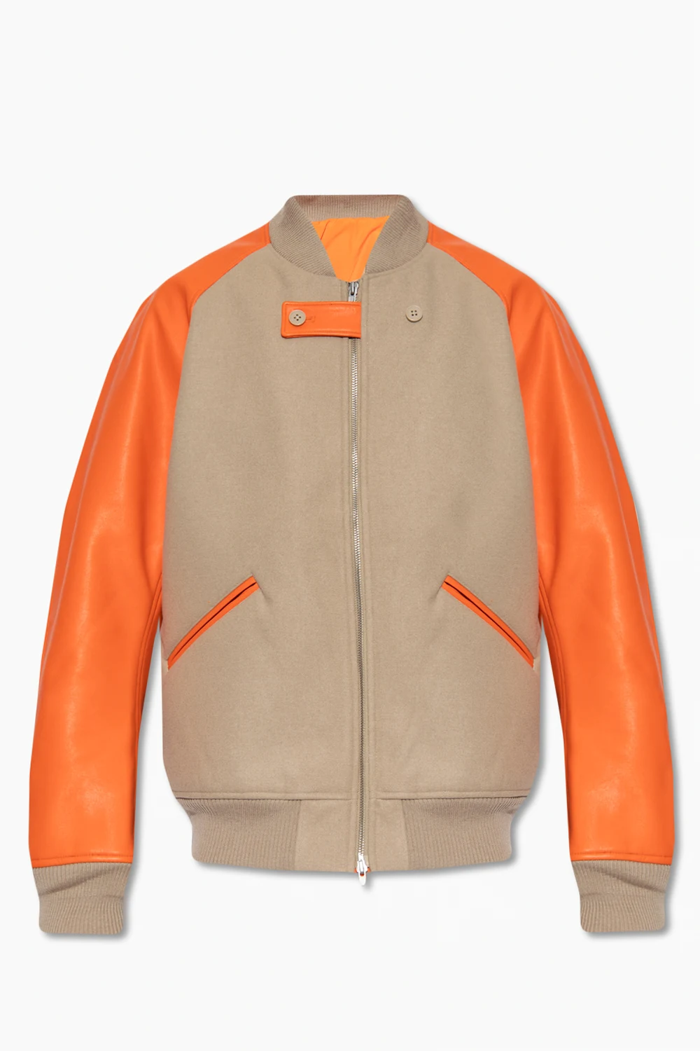 beige Bomber jacket with logo