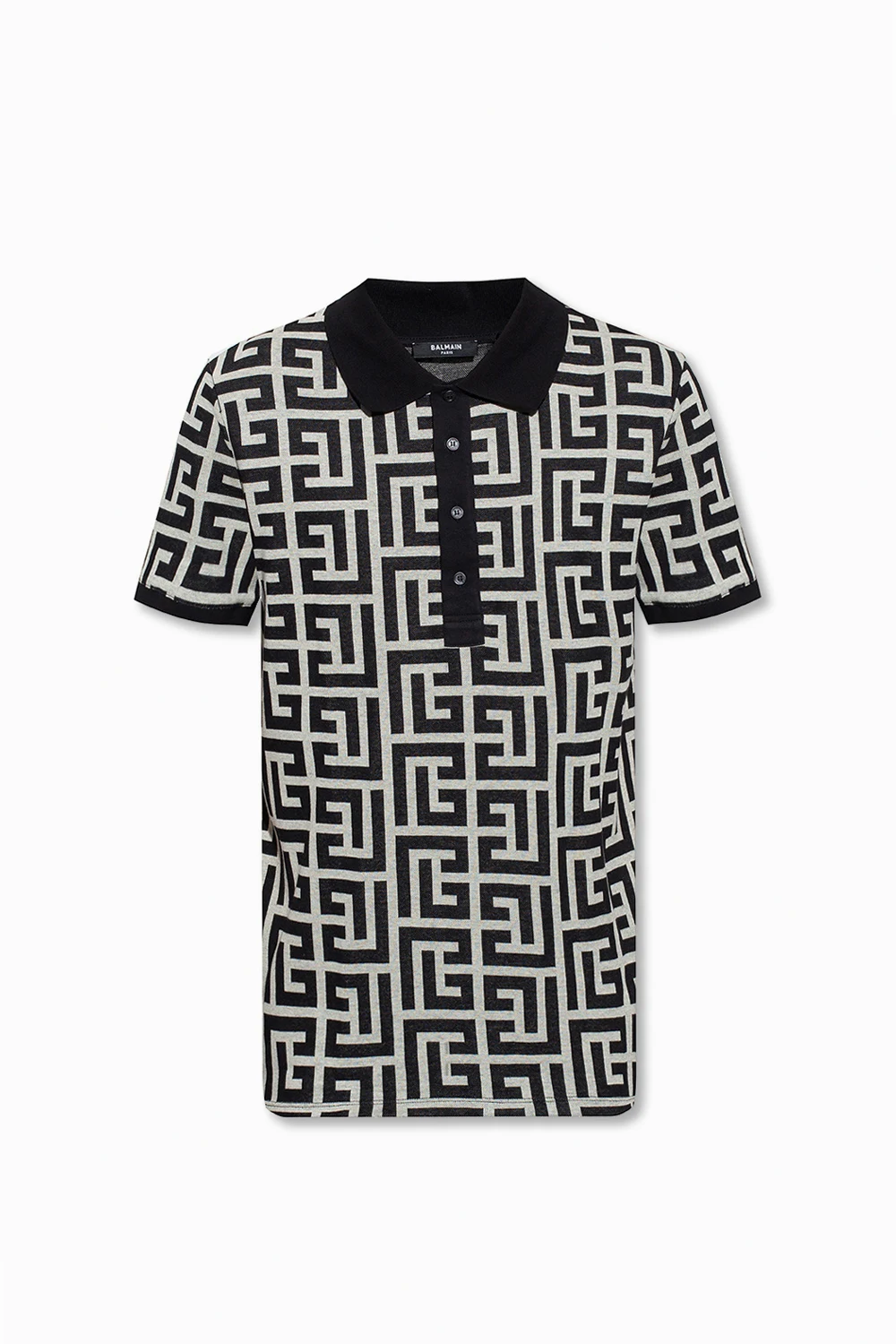 BLACK Monogrammed polo shirt