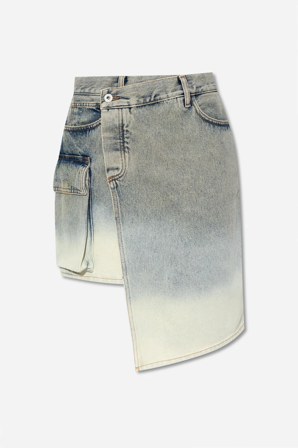 Asymmetric denim skirt