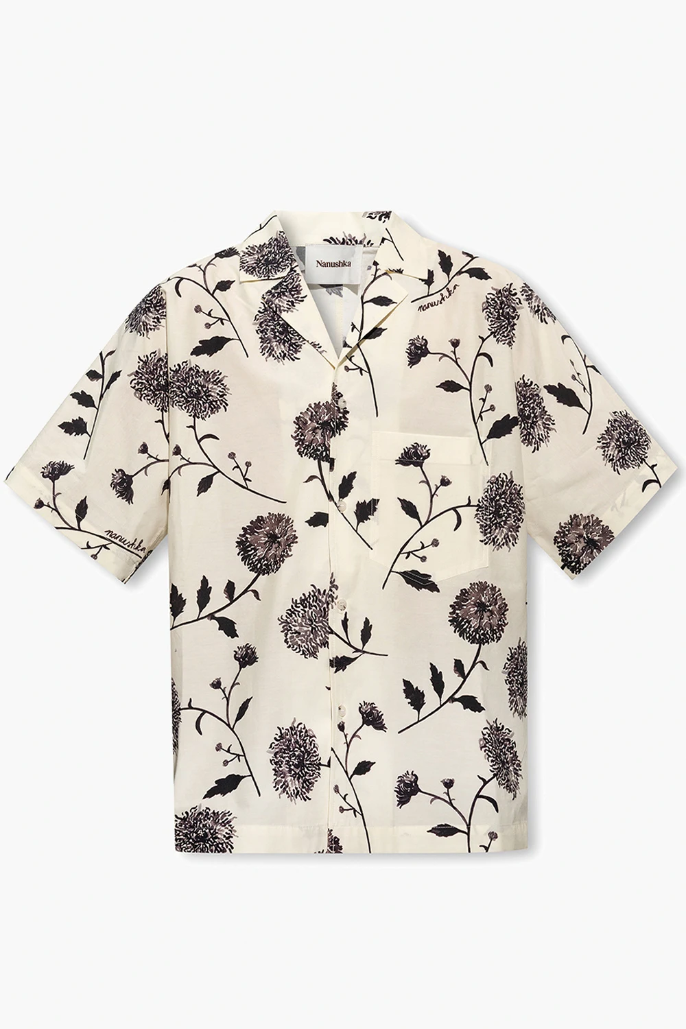 cream ‘Yuki’ shirt with floral motif