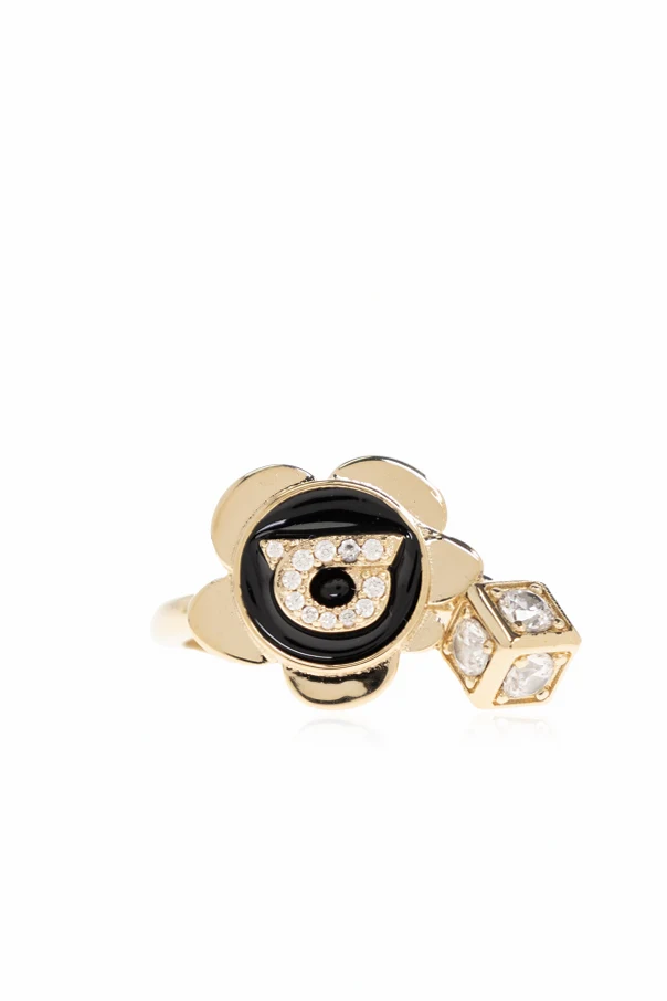 GOLD Ring mit schimmerndem Kristall