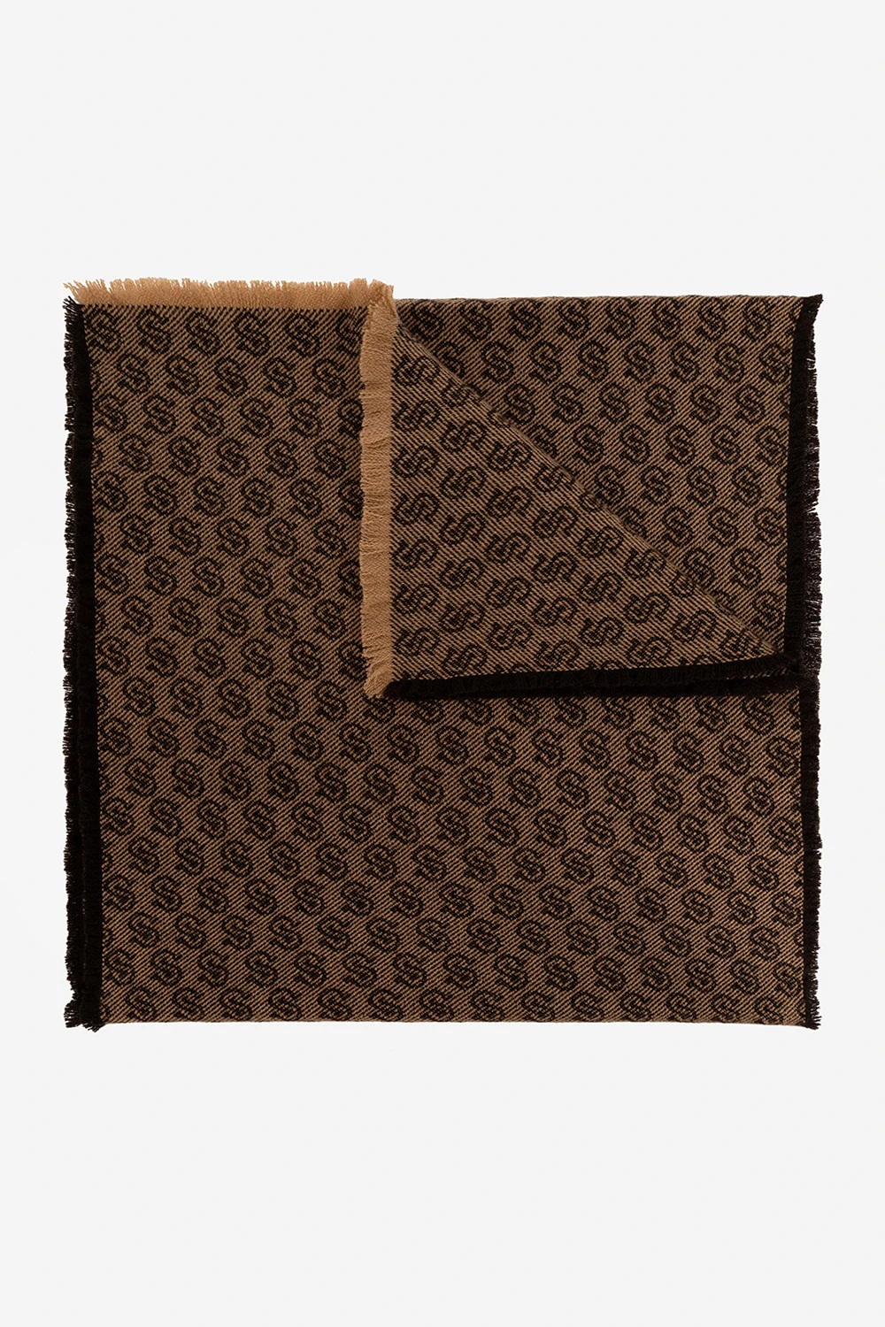 BROWN Patterned scarf
