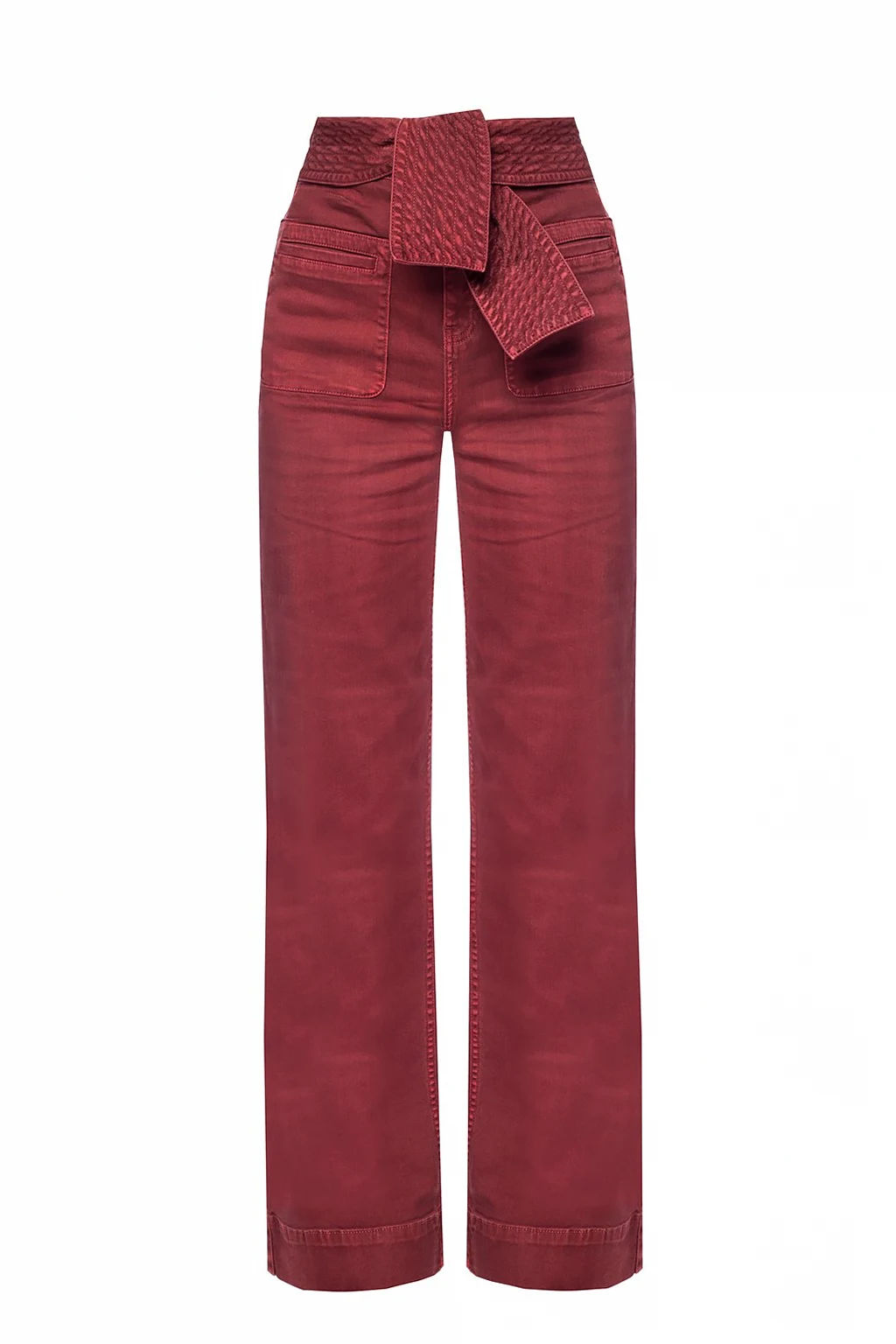 BURGUNDY ‘Wade’ waist tie jeans
