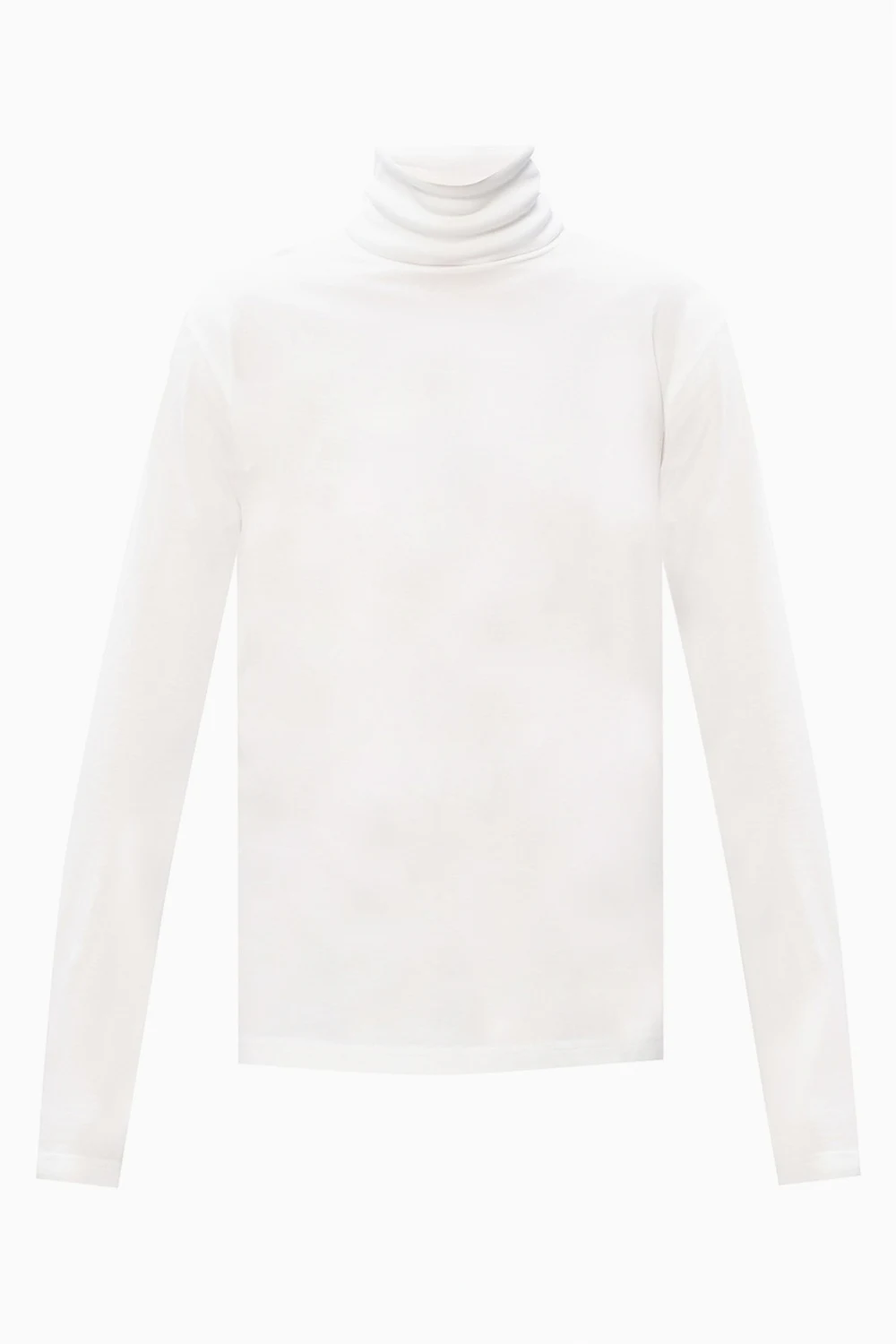 WHITE Turtleneck sweater with logo