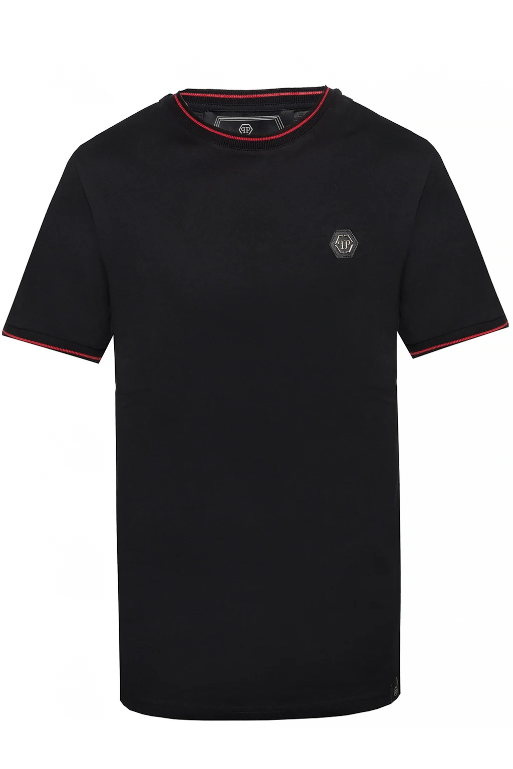 BLACK T-shirt with logo plaque