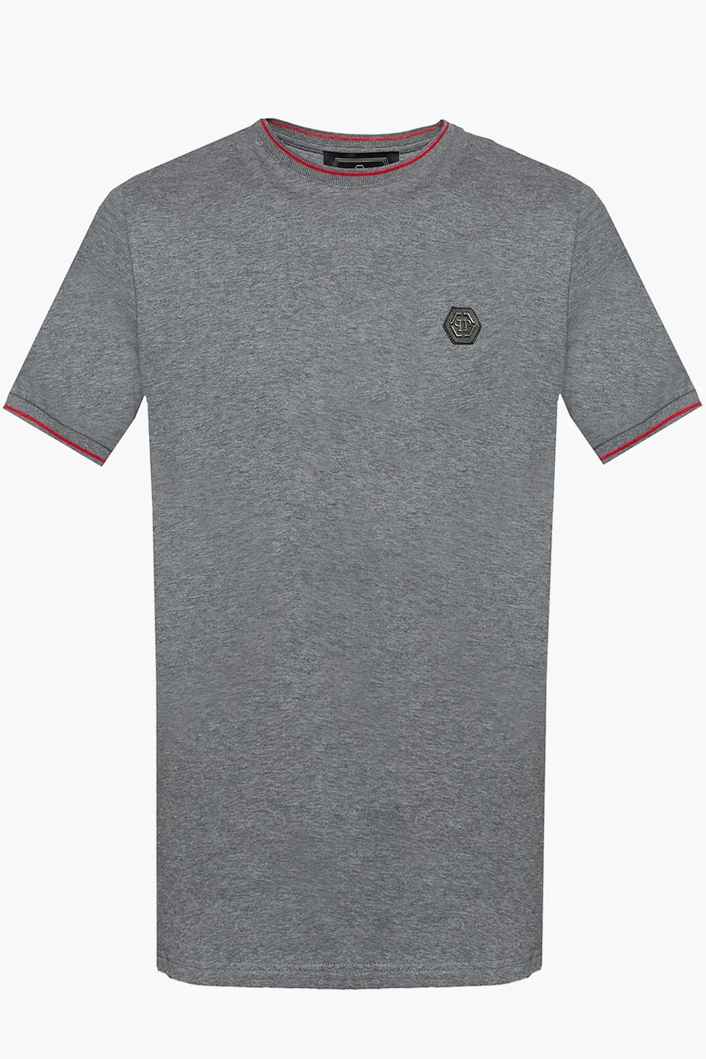 GREY T-shirt with logo plaque