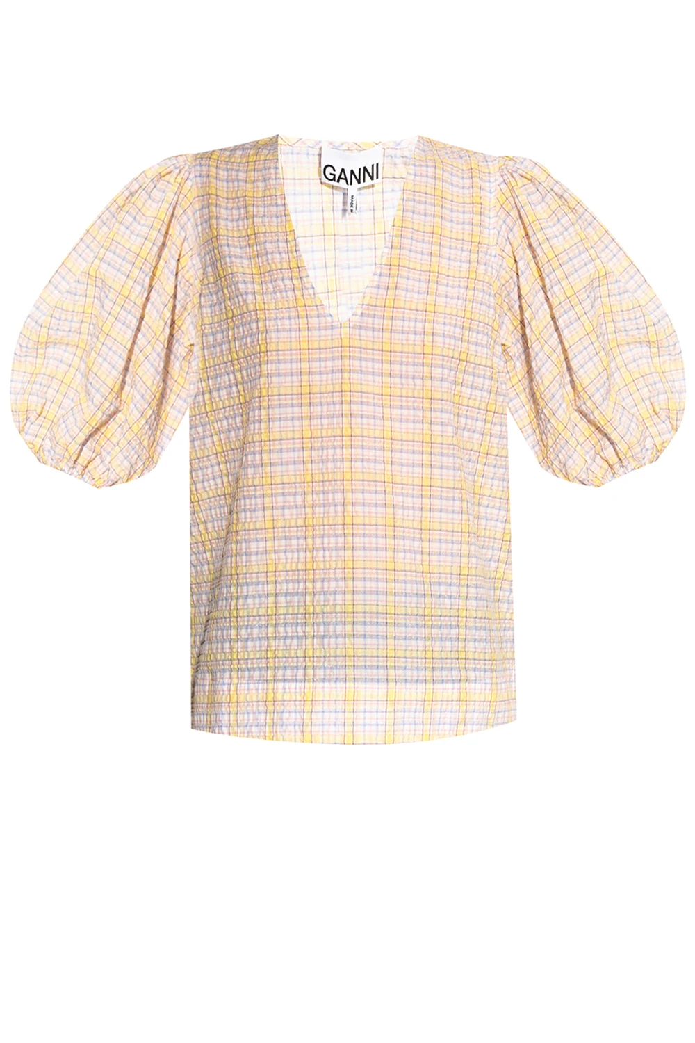 Top with puffed sleeves